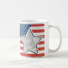 Taza De Café Plantilla de la estrella de la bandera americana