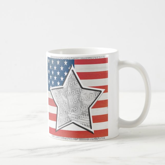 Taza De Café Plantilla de la estrella de la bandera americana (Derecha)