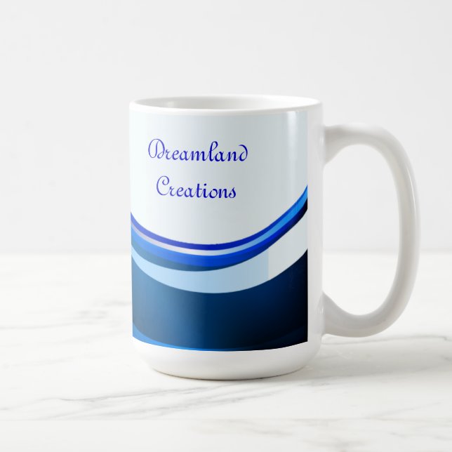 TAZA DE CAFÉ PLANTILLA DE MUG PERSONALIZADA AZUL ABSTRACT (Derecha)