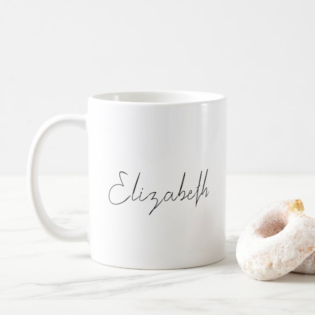 Taza De Café Plantilla de nombre de script elegante personaliza (Con donut)
