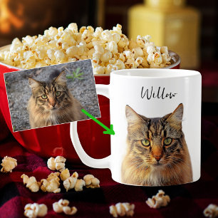 Taza De Café Plantilla de nombre y foto de Personalizado de gat