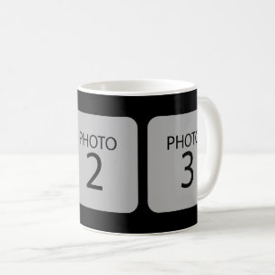 Taza De Café plantilla de personalizable 3 FOTOS cuadradas
