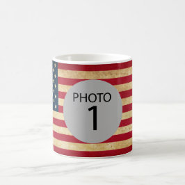 Taza De Café Plantilla de personalizable FOTO en la bandera de 