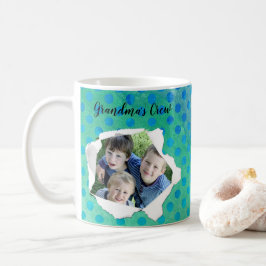 Taza De Café Plantilla de puntos azules de foto de agujero de p