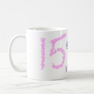 Taza De Café Plantilla de quinceañera cumpleaños 15 rosa con br