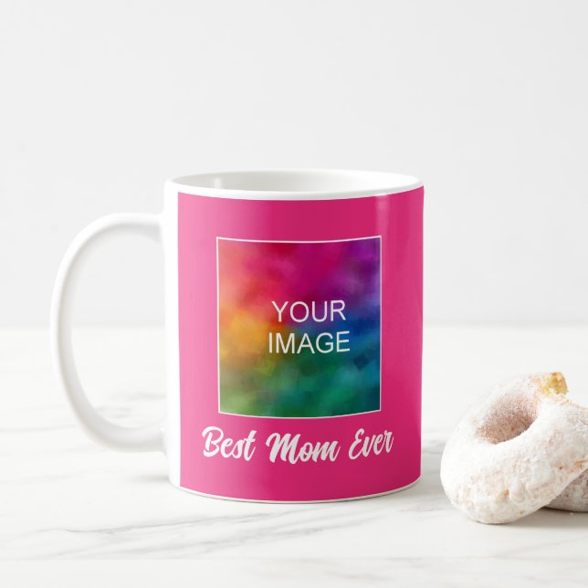 Taza De Café Plantilla de tipografía personalizado Fuchsia mejo (Con donut)