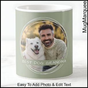 Taza De Café Plantilla Mensaje de Foto Recuerdo Abuela Verde C2