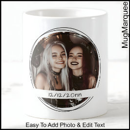 Taza De Café Plantilla Mensaje de Foto Recuerdo Fiesta Blanco C
