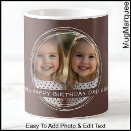 Taza De Café Plantilla Mensaje de Foto Recuerdo Papá Marrón C33