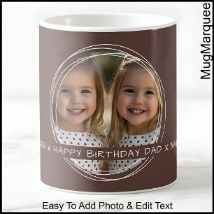 Taza De Café Plantilla Mensaje de Foto Recuerdo Papá Marrón C33