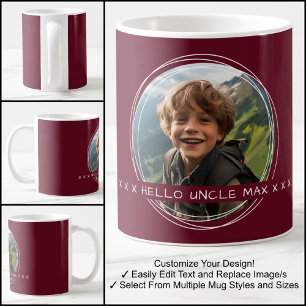 Taza De Café Plantilla Mensaje de Foto Recuerdo Tío Granate C31