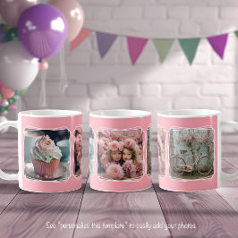 Taza De Café Plantilla moderna de collage de fotos de Instagram