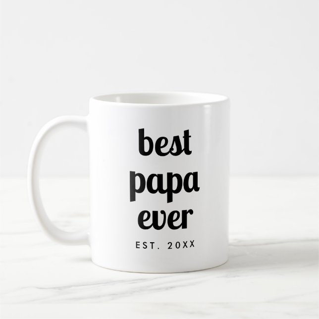 Taza De Café Plantilla moderna elegante Mejor guión de papá (Izquierda)