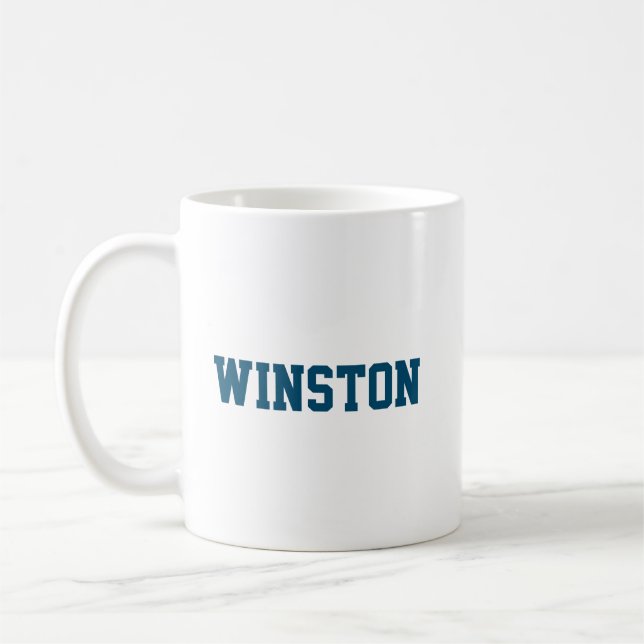 Taza De Café Plantilla personalizada azul y blanco de la marina (Izquierda)