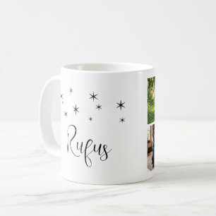 Taza De Café Plantilla personalizada de 4 fotos con texto