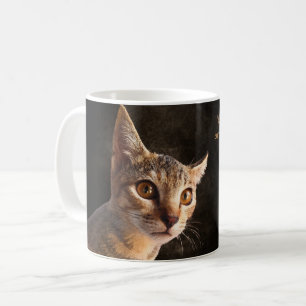 Taza De Café Plantilla personalizada de perro gato con foto de
