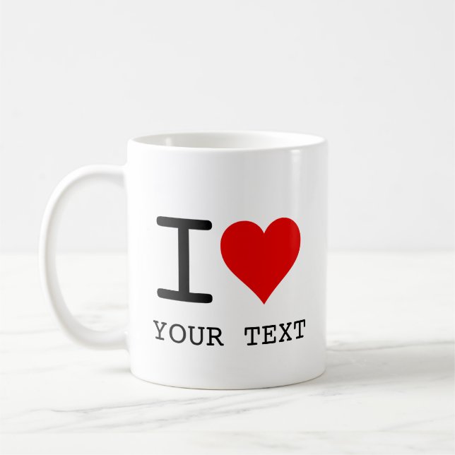 Taza De Café Plantilla Yo Amo Amor (Izquierda)