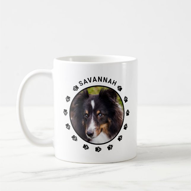 Taza De Café Plantillas de fotos de Mascota personalizado con h (Izquierda)