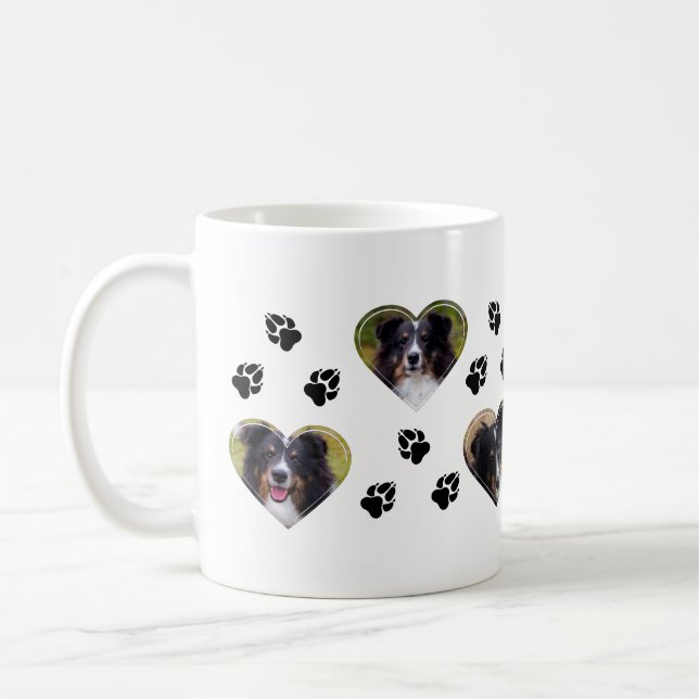 Taza De Café Plantillas fotográficas de Mascota de forma cardía (Izquierda)