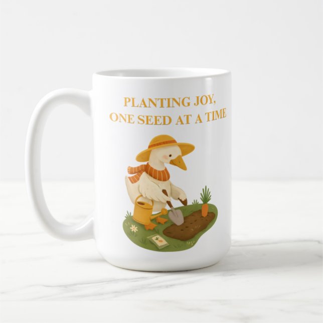 Taza De Café Planting Joy Gardening Goose Slogan Coffee Mug (Izquierda)