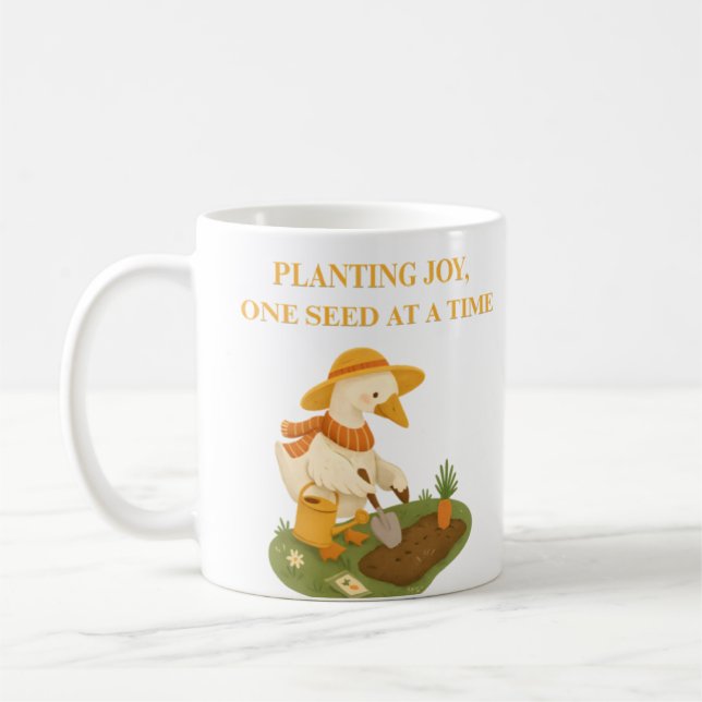 Taza De Café Planting Joy Gardening Goose Slogan Coffee Mug (Izquierda)