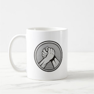 Taza De Café Plata de lucha de brazos