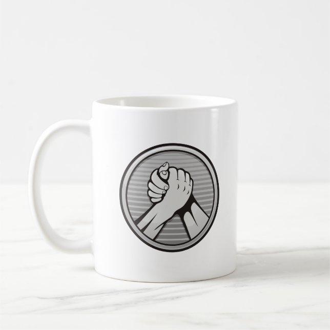 Taza De Café Plata de lucha de brazos (Izquierda)