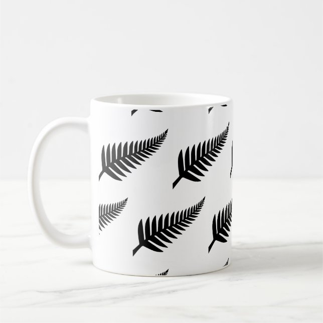Taza De Café Plata Fern de Nueva Zelanda (Izquierda)