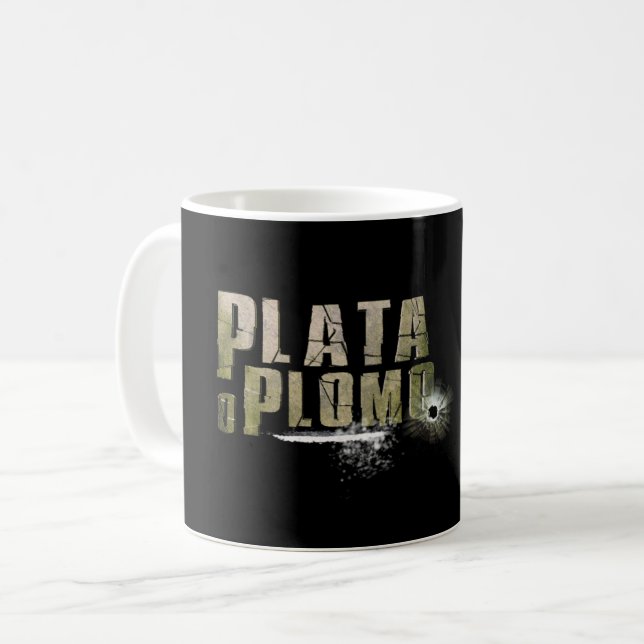 Taza De Café Plata o Plomo Mug (Anverso izquierdo)