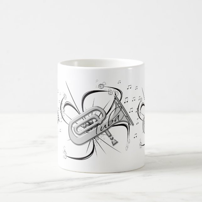 Taza De Café Plata y notas de la tuba (Centro)