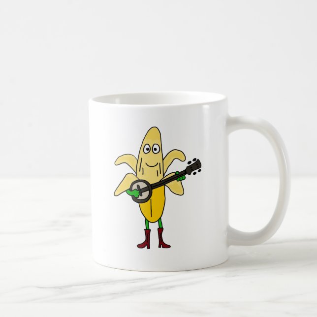 Taza De Café Plátano divertido del BR que juega el dibujo (Derecha)