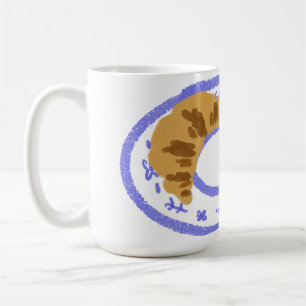 Taza De Café Plato de regalo de croissants franceses con flores