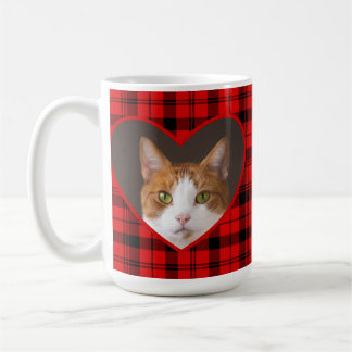 Taza De Café Platos De Color Rojo Día de San Valentín Para Gato