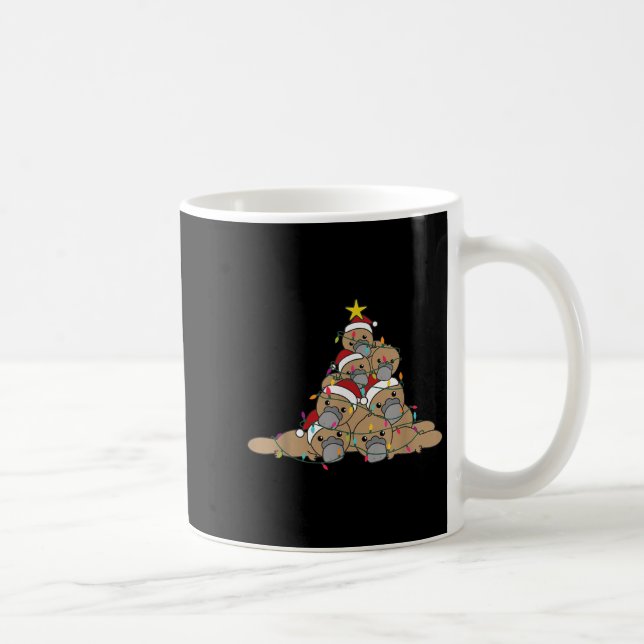 Taza De Café Platypus Christmas Tree Funny Christmas Animals  (Derecha)