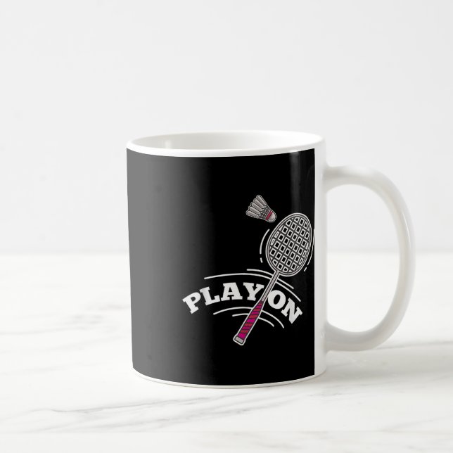 Taza De Café Play Badminton Player Sport Stick Shuttle Racket  (Derecha)