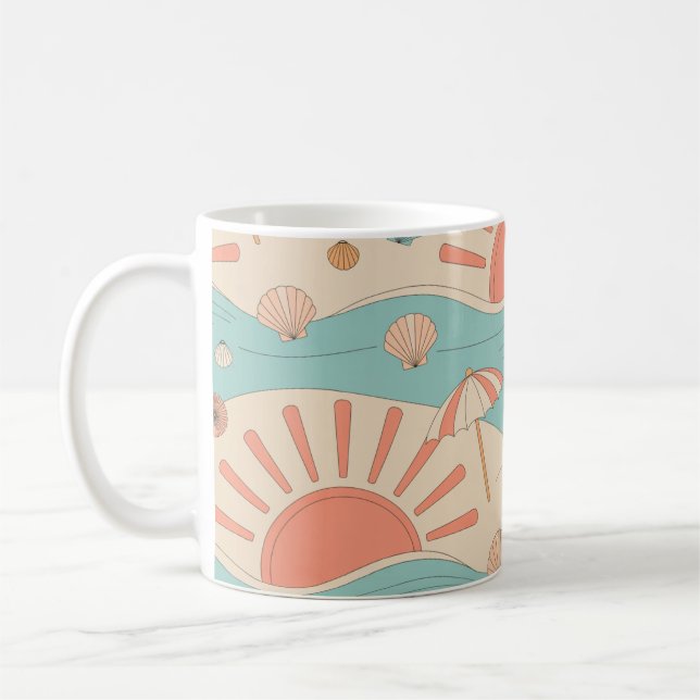 Taza De Café Playa al atardecer (Izquierda)