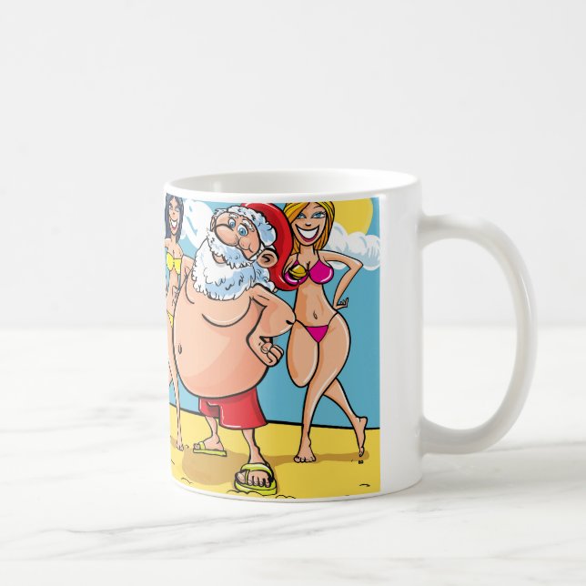 Taza De Café playa bikini santa claus (Derecha)