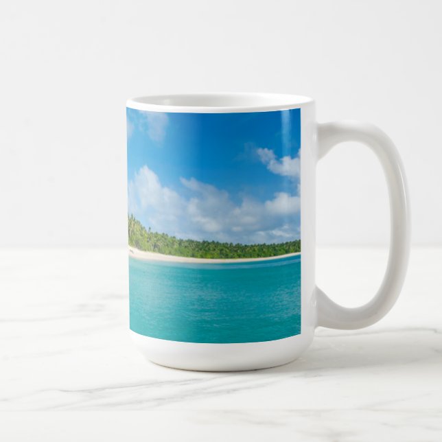 Taza De Café Playa bordeada de palmeras, Tonga (Derecha)