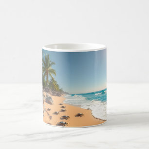 Taza De Café Playa Chic de Concha Dorada Tropical