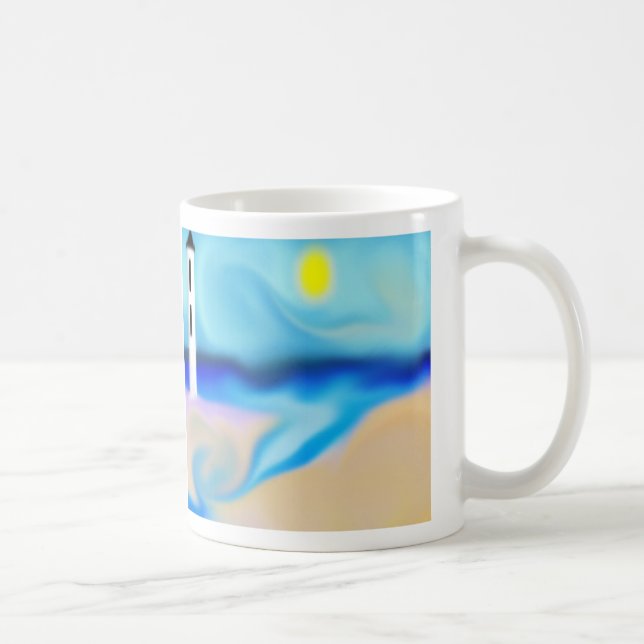 Taza De Café Playa Con Faro Mug (Derecha)