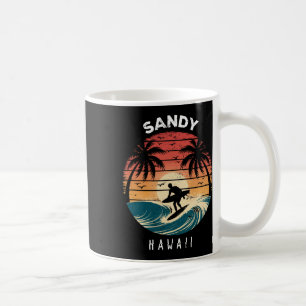 Taza De Café Playa de arena hawaiana olas de tabla de surf play