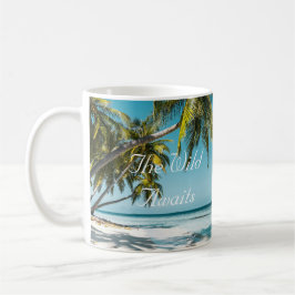 Taza De Café Playa de arena tropical aventura personalizada océ