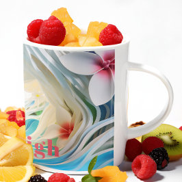 Taza De Café Playa de aspecto 3D personalizada de escape tropic