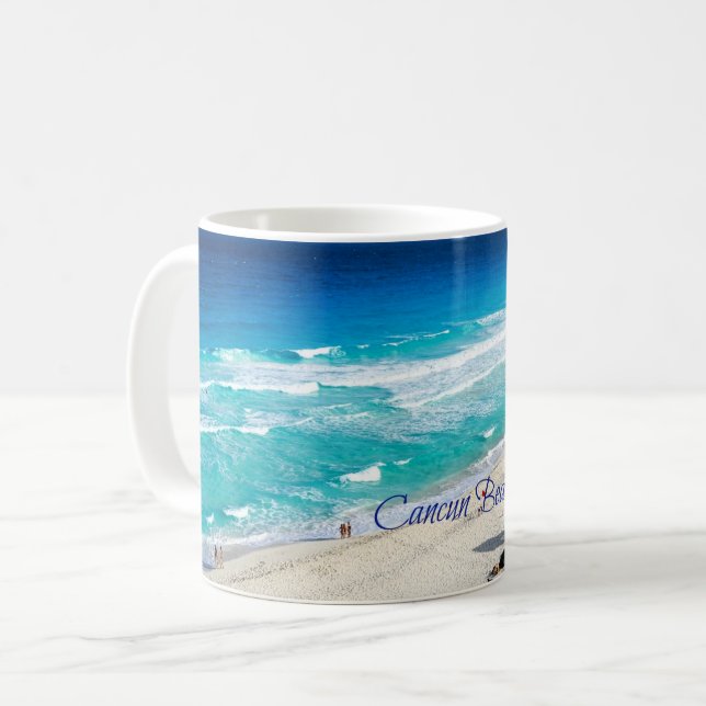 Taza De Café Playa de Cancún, México (Anverso izquierdo)