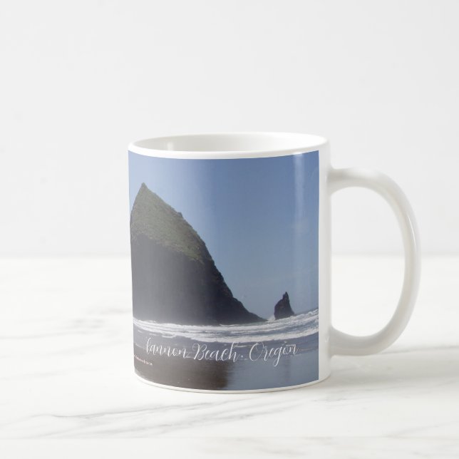 Taza De Café Playa de cañón de Haystack Rock Oregon (Derecha)