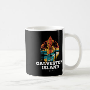 Taza De Café Playa de la Isla Galveston Texas Surfboard Surfing