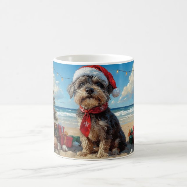 Taza De Café Playa de Navidades de perros de peluche Griffon (Centro)