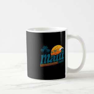 Taza De Café Playa de palmeras de la isla hawaiana de Maui retr
