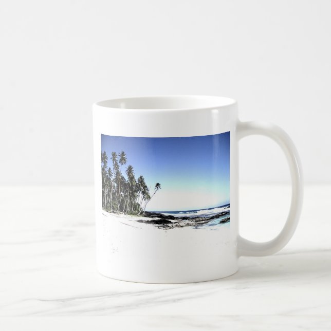 Taza De Café Playa de palmeras y paraísos exóticos (Derecha)