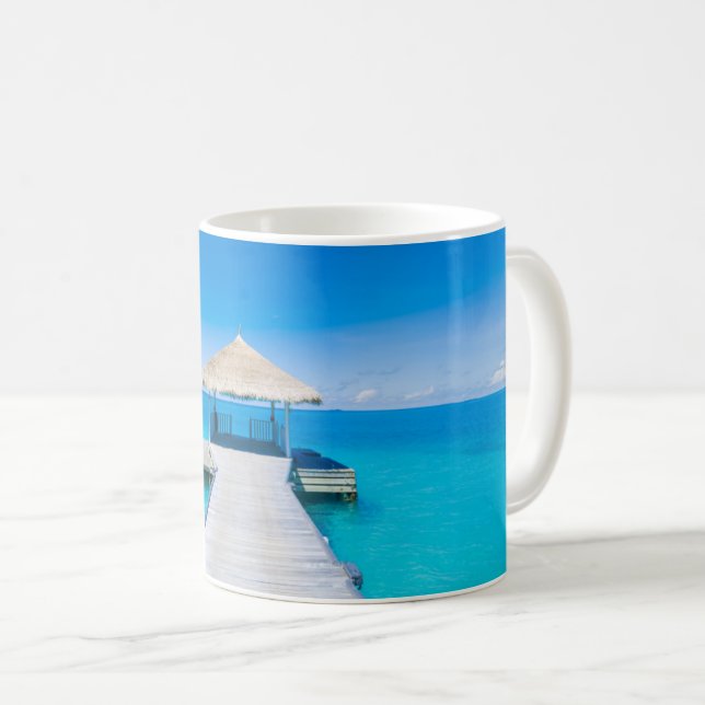 Taza De Café Playa de Paradise | Complejo tropical, Maldivas (Anverso derecho)